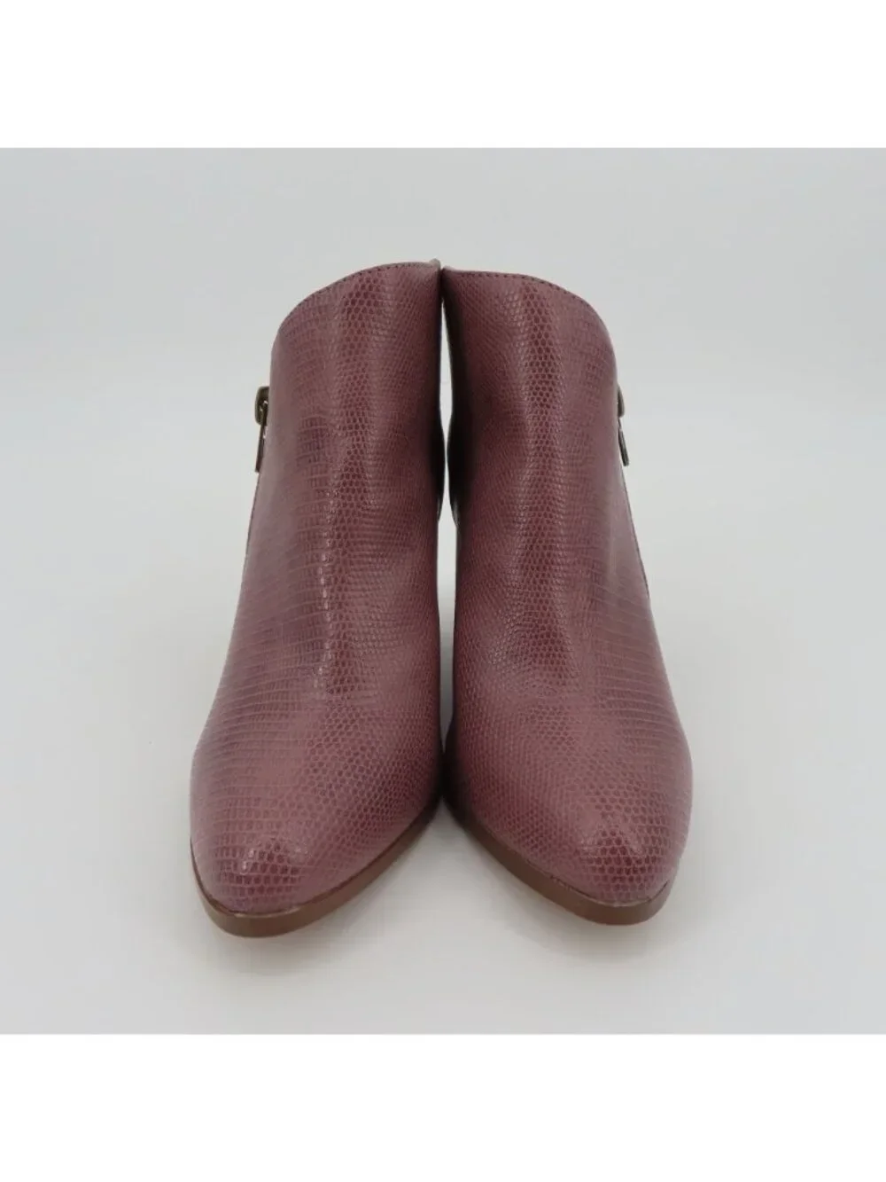 Journee Collection Women 9 GLAM True Comfort Foam Purple Wedge Zip Booties Shoes